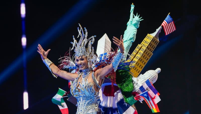 Miss USA Noelia Voigt competes in the national costume competition at the Miss Universe Beauty Pageant in San Salvador, Thursday, Nov. 16, 2023. The reigning winners of Miss USA, Noelia Voigt, and Miss Teen USA, UmaSofia Srivastava, handed back their crowns within days of each other this week in a shock to the Miss Universe Organization, which runs both.