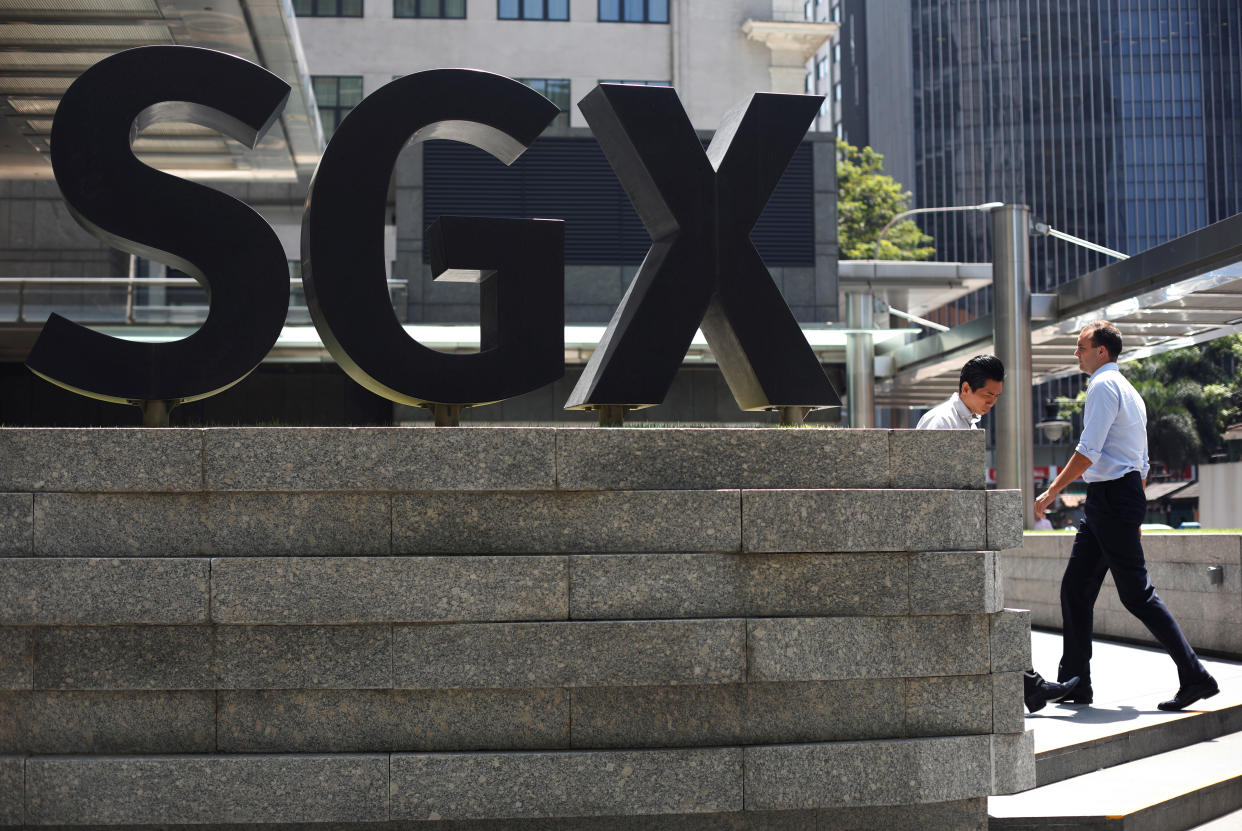 The SGX sign at Singapore’s stock exchange. (File photo: Reuters/Edgar Su)