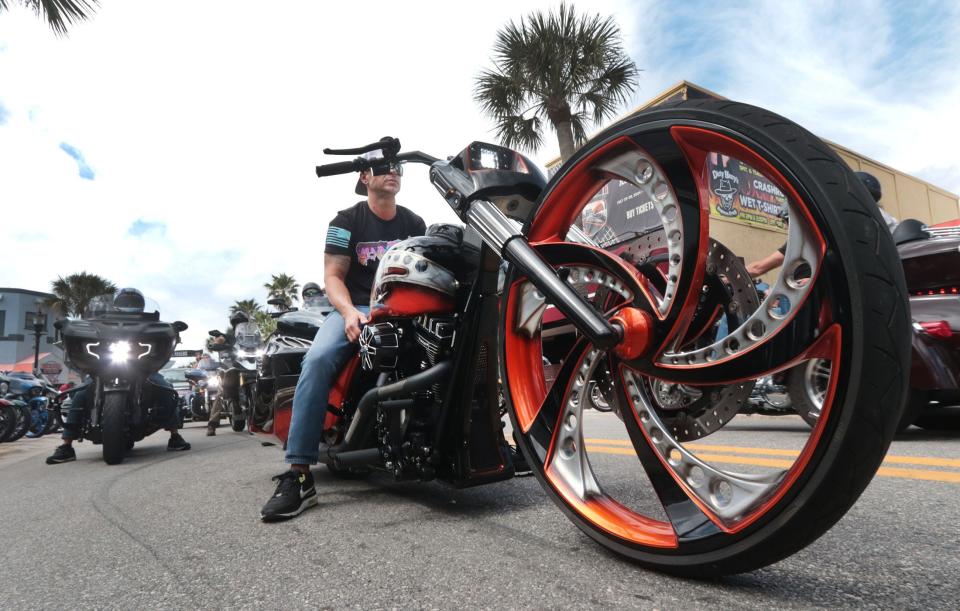 Riders cruise Main Street as Bike Week 2024 rumbles toward its closing weekend in Daytona Beach. Merchants on Main Street reported booming business, but area hoteliers had a harder time filling rooms amid a week marked by rainy weather forecasts.