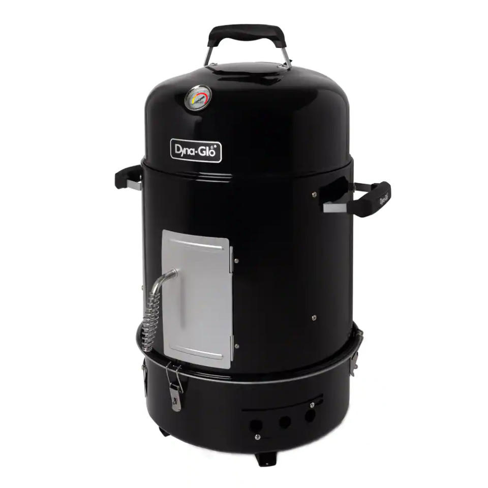 Dyna-Glo Compact 2-In-1 Charcoal Bullet Smoker & Portable BBQ Grill. (Photo via Canadian Tire)