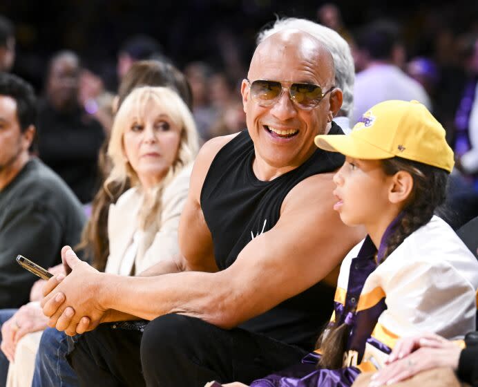LOS ANGELES, CA - MAY 22: Vin Diesel attends game four in the NBA Playoffs Western Conference Finals at Crypto.com Arena on Monday, May 22, 2023 in Los Angeles, CA. (Wally Skalij / Los Angeles Times)