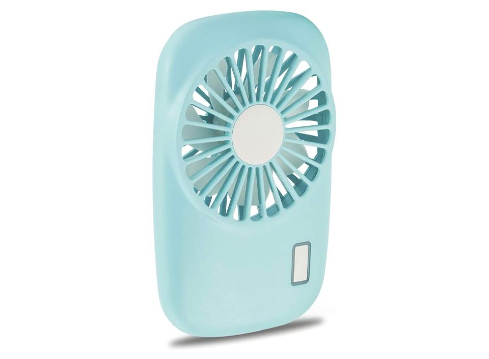 Feel the cool airflow from this small fan up to 1 meter away. (Source: Amazon)