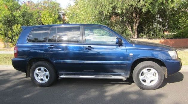 A car similar to the stolen Toyota that police believe the offenders are driving.