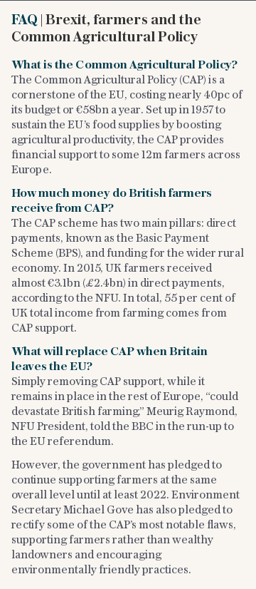 FAQ | Brexit, farmers and the Common Agricultural Policy