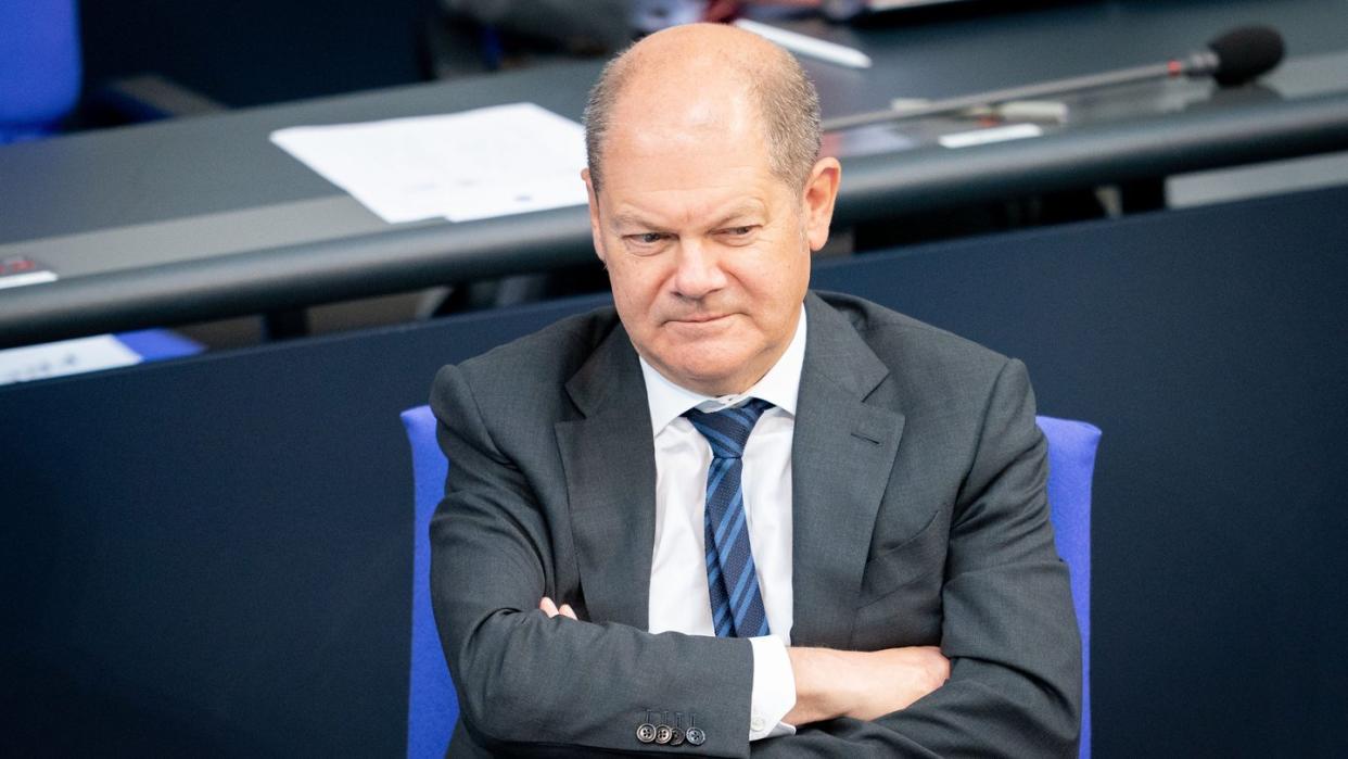 Bundesfinanzminister Olaf Scholz während einer Debatte im Bundestag.