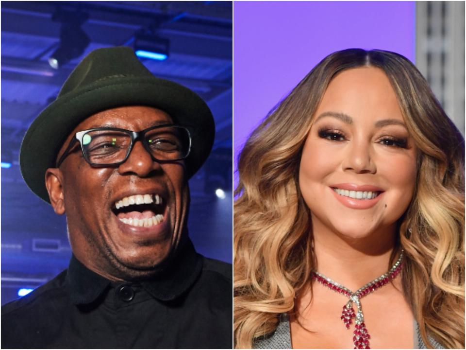 Ex-England footballer Ian Wright and singer-songwriter Mariah Carey (Getty)