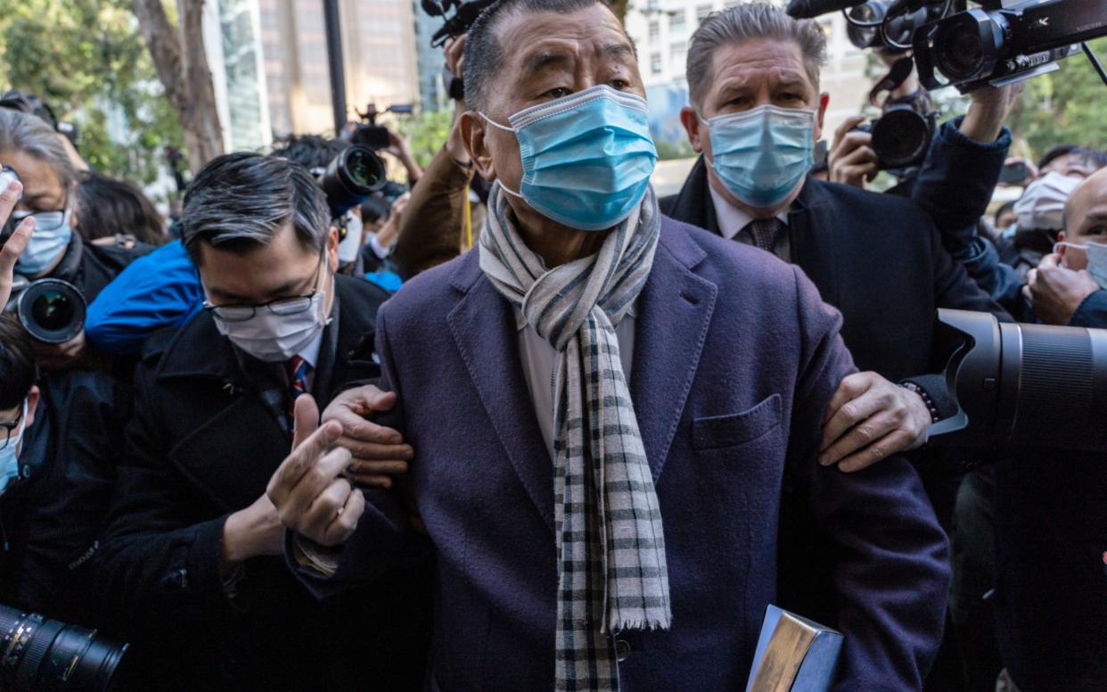 Jimmy Lai arrives at court in December - Chan Long Hei/Bloomberg