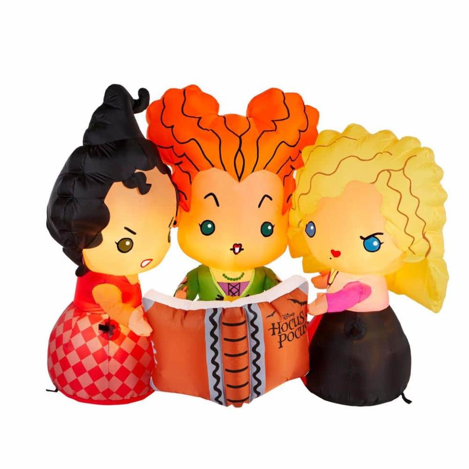 <p><a href="https://go.redirectingat.com?id=74968X1596630&url=https%3A%2F%2Fwww.homedepot.com%2Fp%2FDisney-5-ft-LED-Hocus-Pocus-Sanderson-Sisters-with-Spell-Book-Inflatable-23GM51797%2F324024725&sref=https%3A%2F%2Fwww.bestproducts.com%2Fhome%2Fdecor%2Fg45446877%2Fhome-depot-halloween-decorations-october-2023%2F" rel="nofollow noopener" target="_blank" data-ylk="slk:Shop Now;elm:context_link;itc:0;sec:content-canvas" class="link ">Shop Now</a></p><p>LED Hocus Pocus Sanderson Sisters With Spell Book Inflatable</p><p>homedepot.com</p><p>$149.00</p>