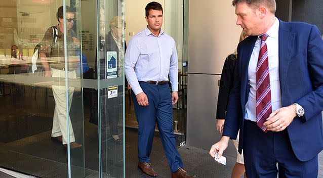 Gable Tostee arrives at the Brisbane Supreme Court on Wednesday morning. Photo: AAP