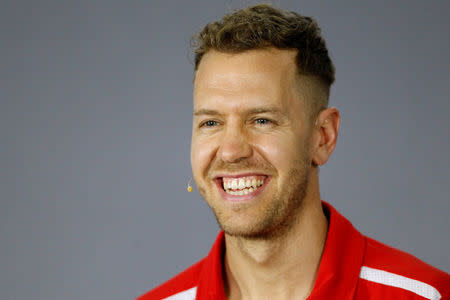 Formula One F1 - Australian Grand Prix - Melbourne Grand Prix Circuit, Melbourne, Australia - March 22, 2018 Ferrari's Sebastian Vettel during the press conference REUTERS/Brandon Malone