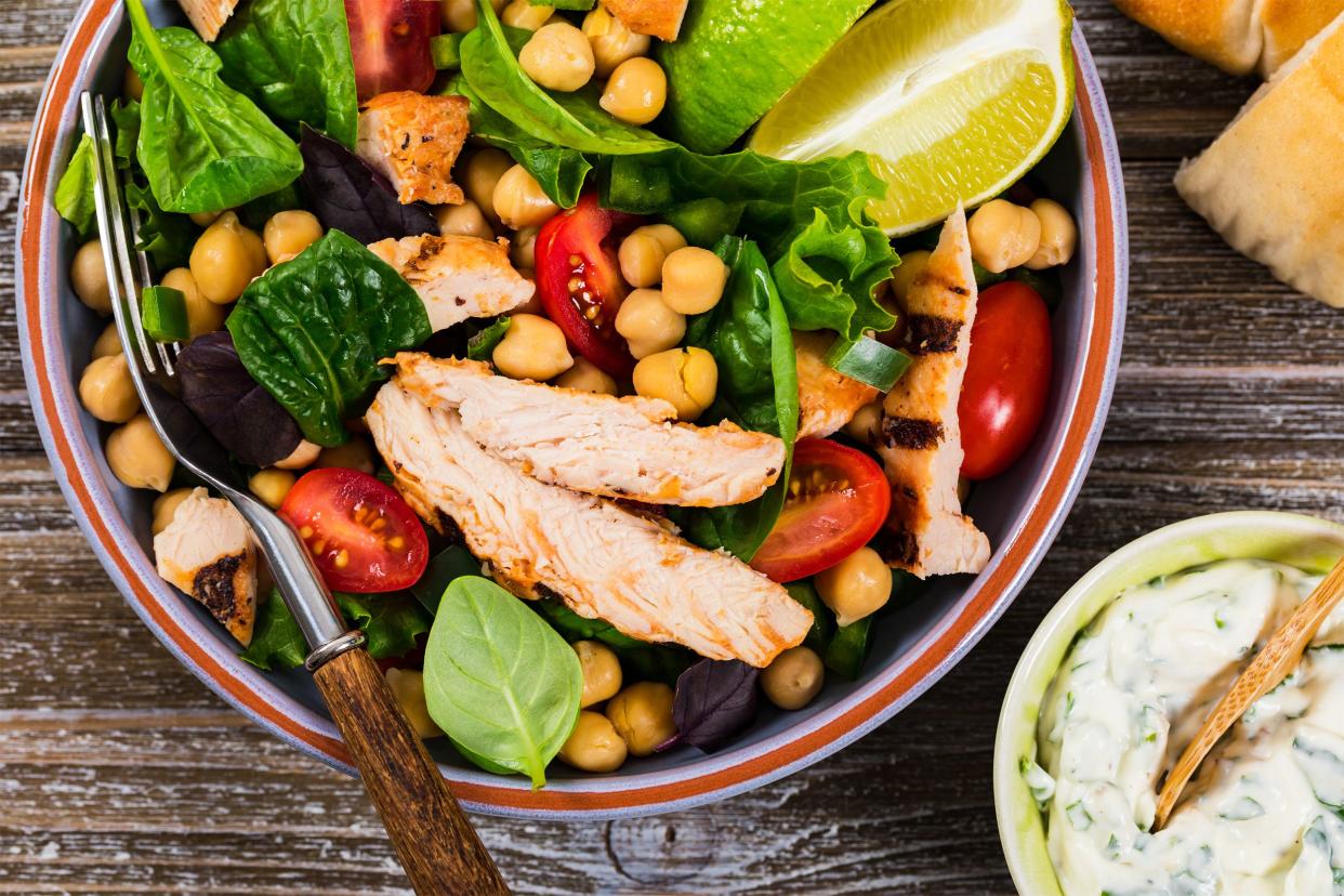 Chicken and chickpea salad