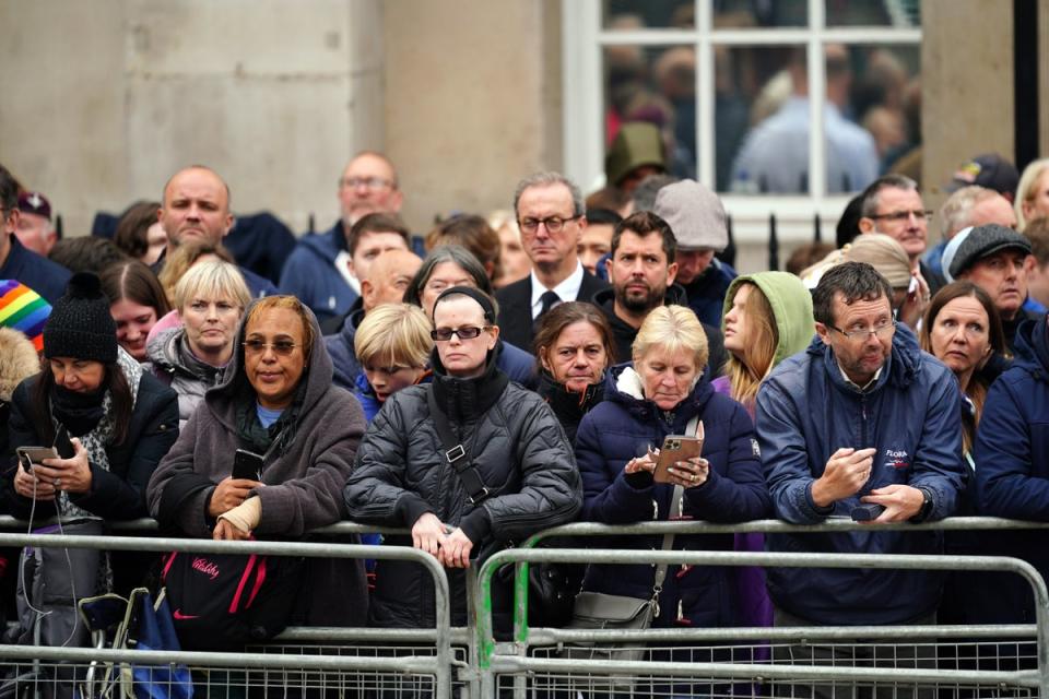 The crowd in Whitehall ahead of the state funeral of the Queen (David Davies/PA) (PA Wire)