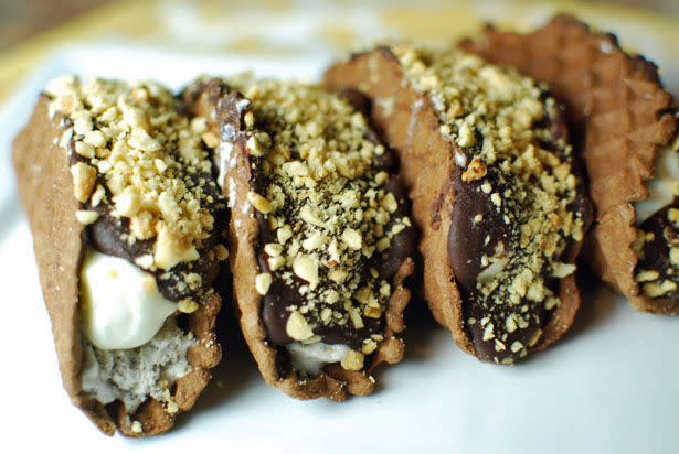 Homemade Honey Nut Cheerio Ice Cream Choco Taco