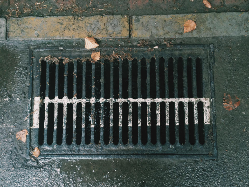 A sewer grate