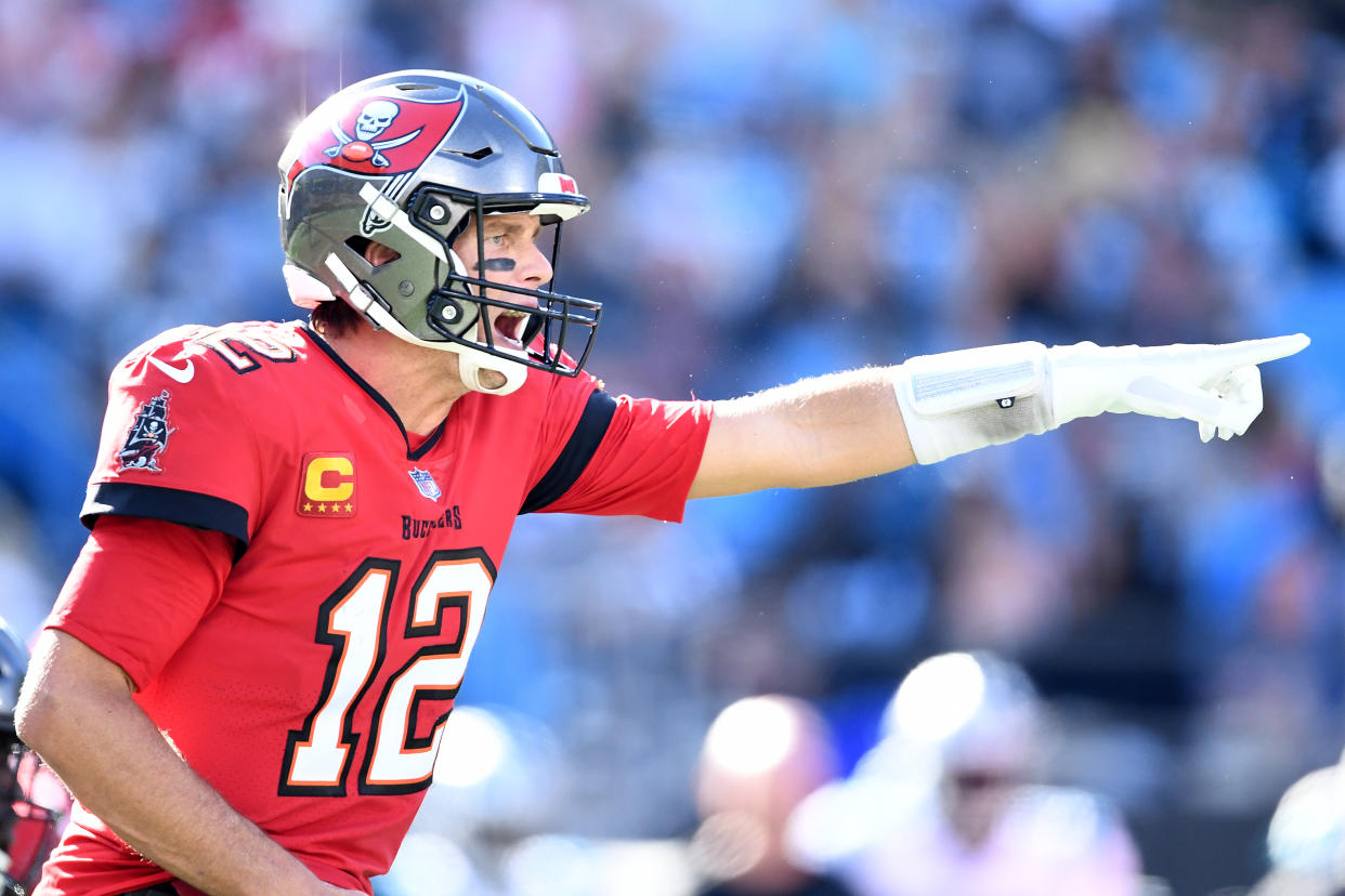 Tom Brady #12 of the Tampa Bay Buccaneers is losing fantasy value