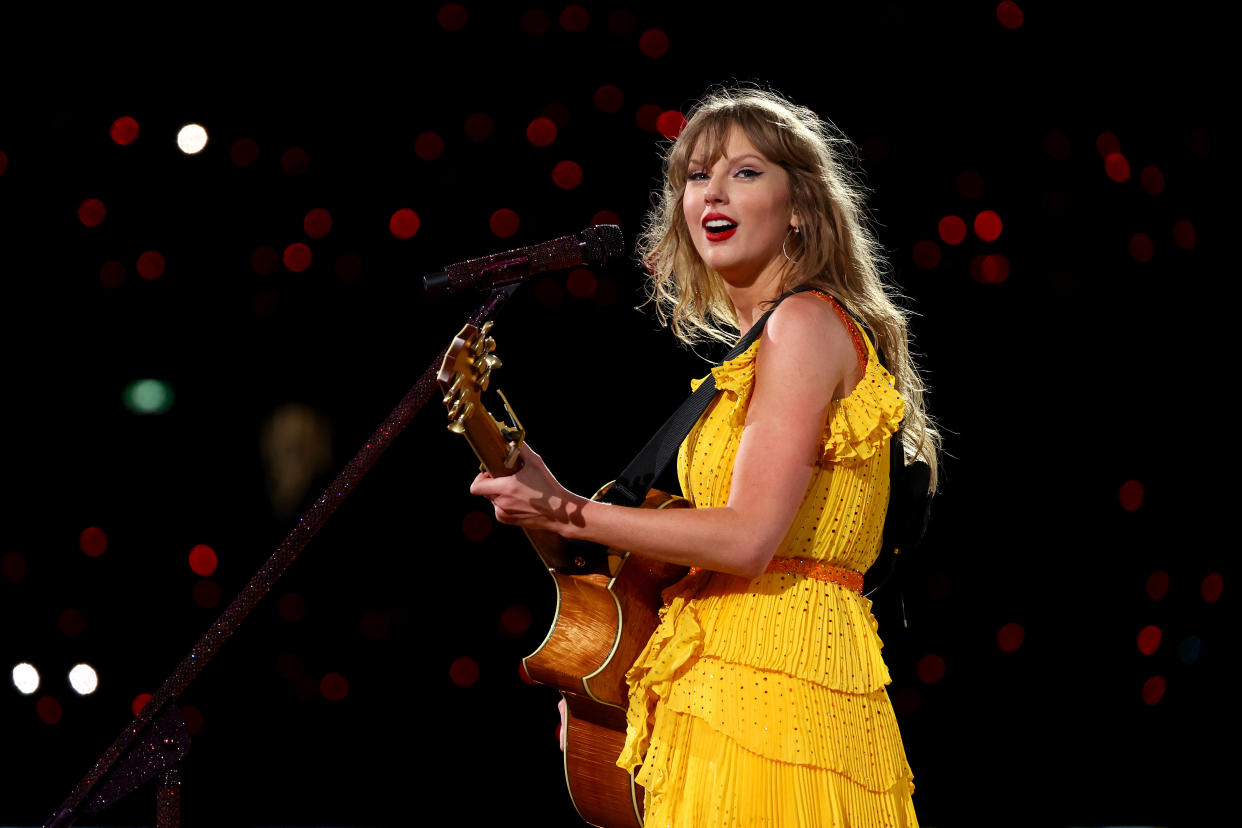 Pop superstar Taylor Swift performs in Melbourne during her Eras tour. 