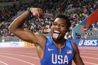 Life is sweet -- Noah Lyles came through tough times at school but he is now top of the world on the track