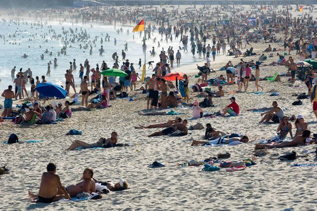 A crowded Bondi Beach on a summer's day. File pic. Source: Getty Images