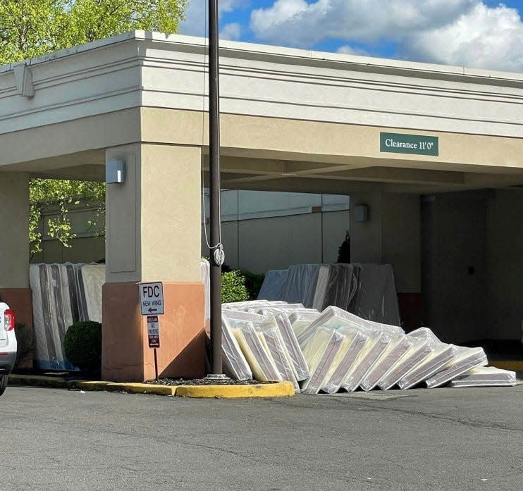 Orangetown officials, in seeking a restraining order on May 8,2023, against the Armoni Inn & Suites' plan to house immigrants for New York City, included photos of mattresses being delivered to the Orangeburg hotel in its Rockland County Supreme Court filing.