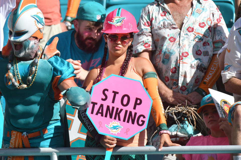 The Dolphins aren't giving their fans much to cheer about. (Getty Images)