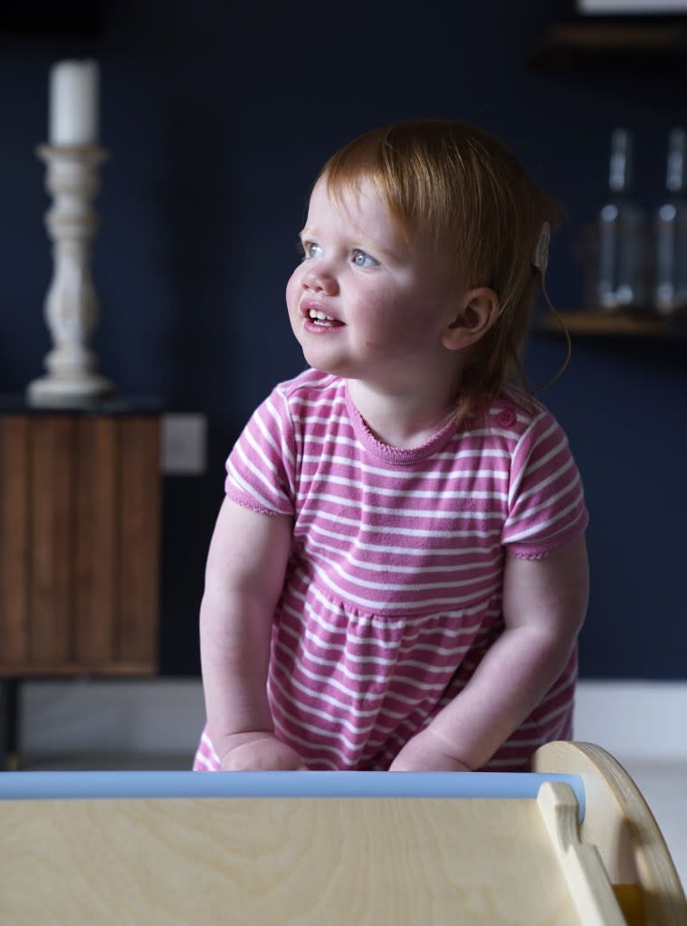 Opal Sandy, who was born deaf due to a rare genetic condition, can now hear thanks to a groundbreaking gene therapy trial. PA Images via Getty Images