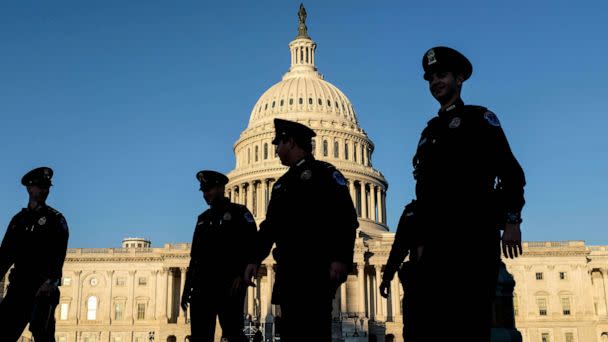 PHOTO: FILE - U.S. Capitol police patrol Capitol Hill on the morning of Oct. 24, 2019 in Washington, DC. (Alex Wroblewski/Getty Images, FILE)