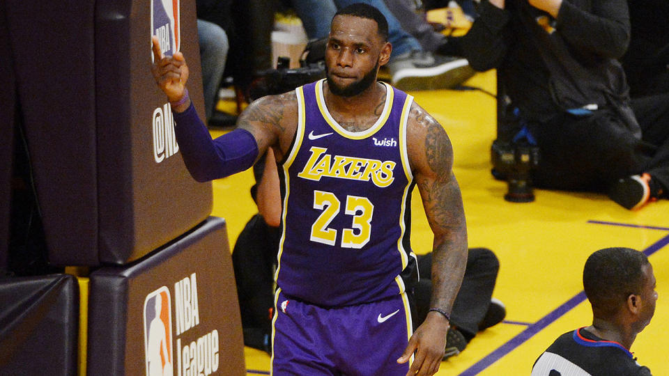 LeBron James, pictured here in action for the Los Angeles Lakers in 2019.