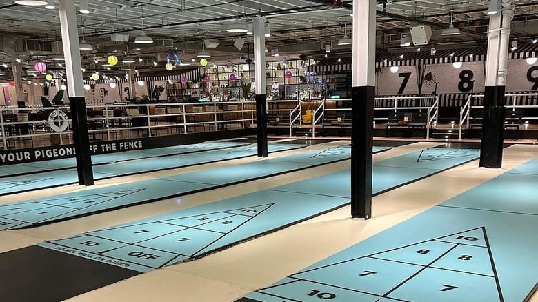 Indoor shuffleboard courts