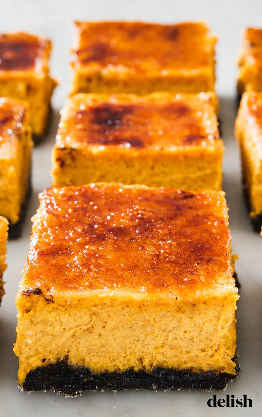 Pumpkin Crème Brûlée Cheesecake Bars