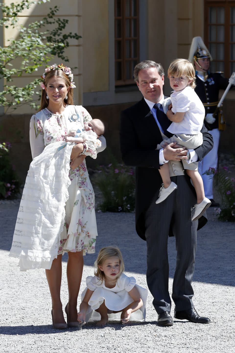 <p>Madeleine and Christopher welcomed their third child, Princess Adrienne, in March 2018. The family celebrated her christening that June at the Drottningholm Palace Chapel. </p>