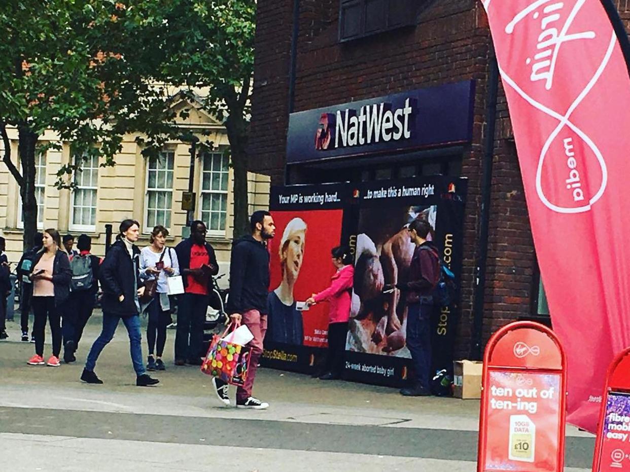 The protest comes after Ms Creasy spearheaded a campaign in the commons to extend abortion rights to Northern Ireland: Twitter/Stella Creasy