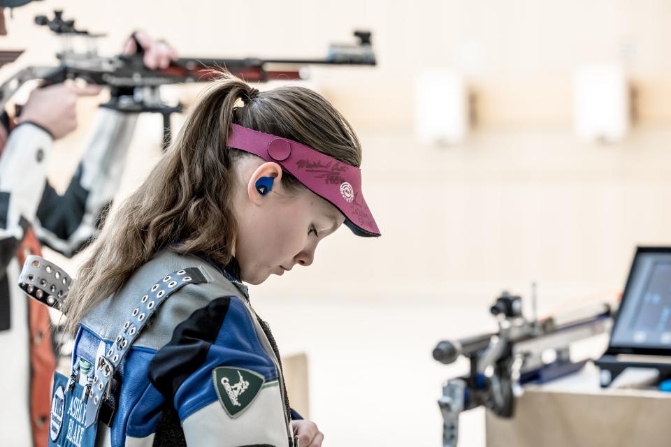 Ashlyn Blake of Sparta competes at the 2023 USA Shooting Junior Olympic Championships.