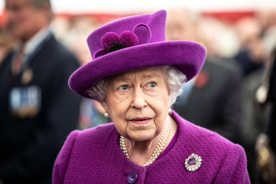 Britain's Queen Elizabeth II visits Royal British Legion Industries village in Aylesford, Britain, November 6, 2019. Richard Pohle/Pool via REUTERS