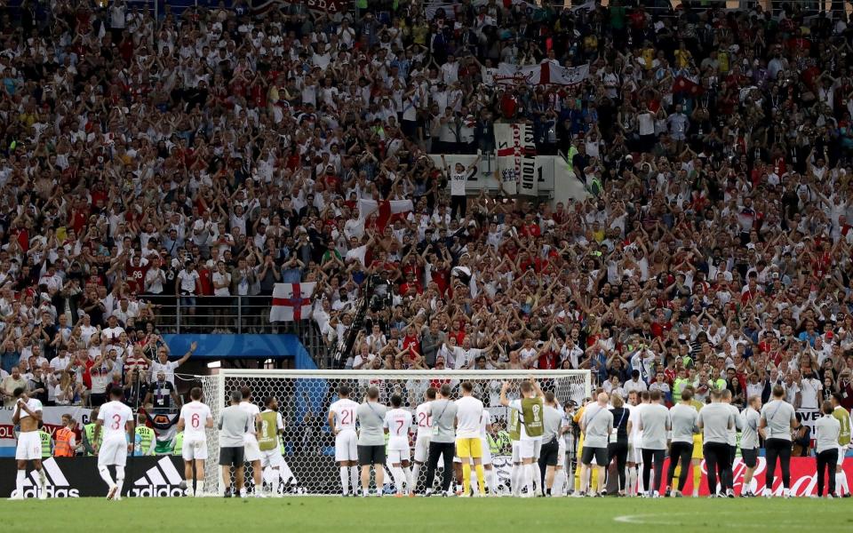 As many as 10,000 England fans were in Moscow as their team lost to Croatia in the World Cup semi final - Getty Images Europe