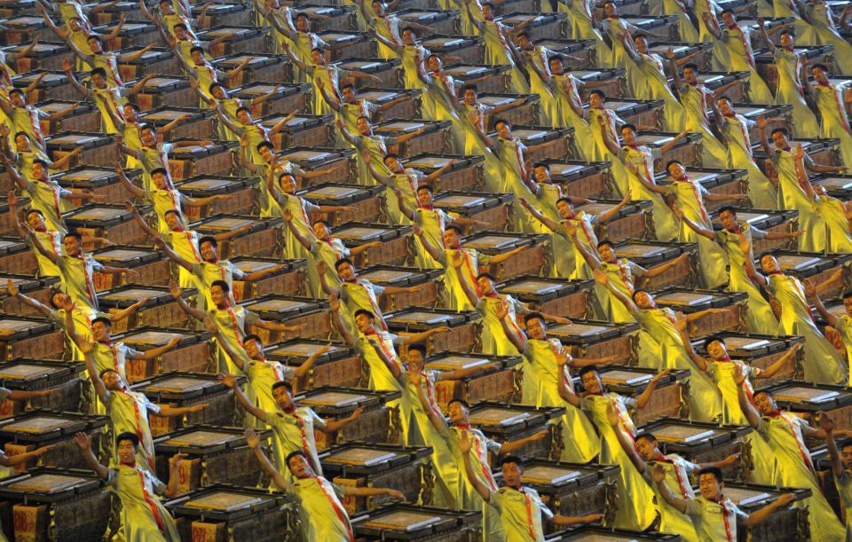 <p>The performers in the Beijing Opening Ceremony wowed international audiences with their incredible coordinated drumming. (AP) </p>