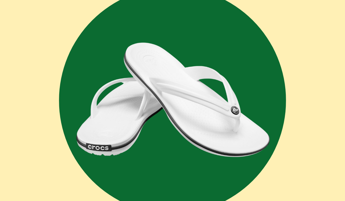 crocs flip-flops in white