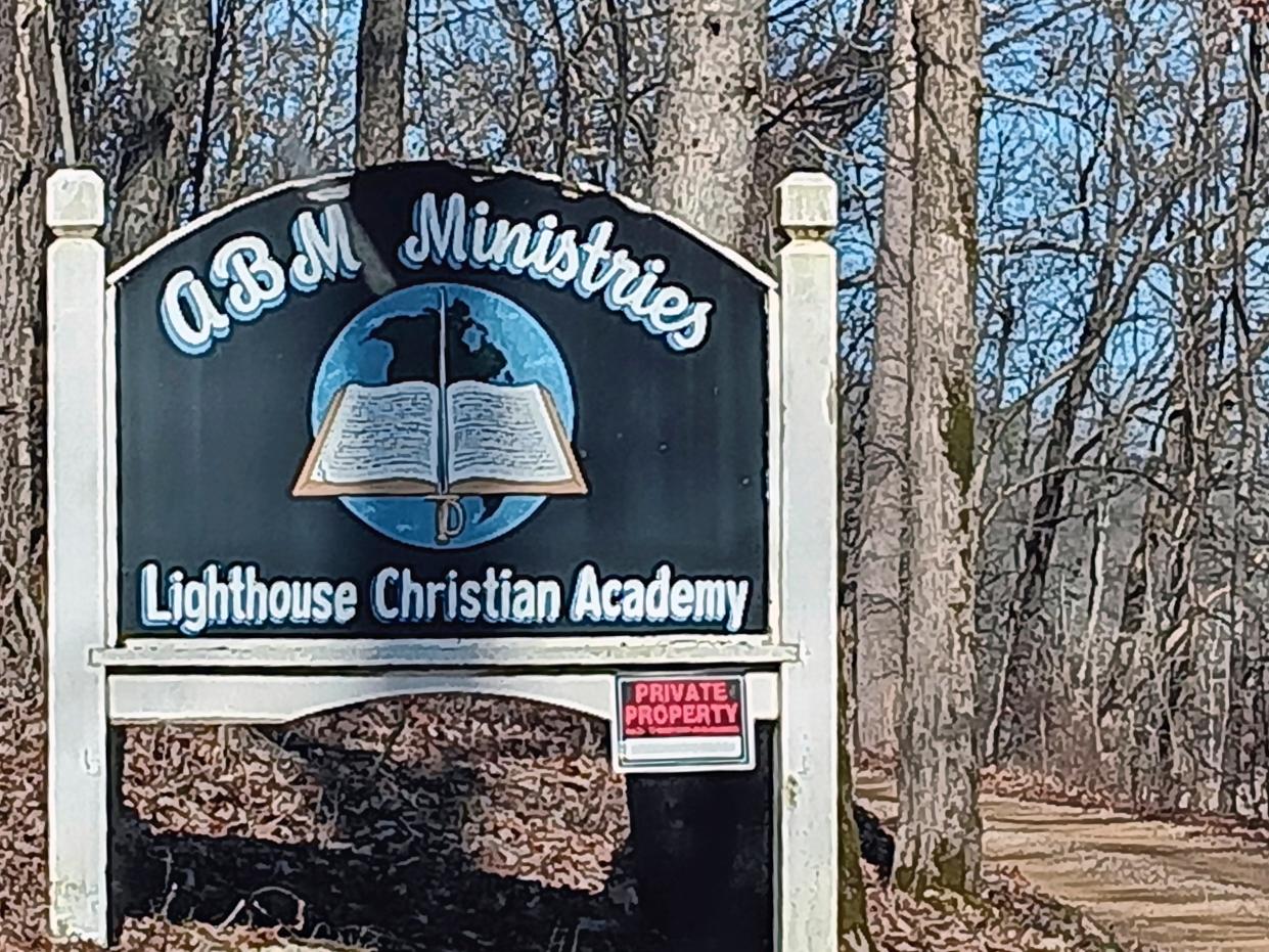 This photo provided by David Clohessy shows the entrance of ABM Ministries, a Christian boarding school in Piedmont, Mo. The owners of ABM Ministries were arrested over the weekend and charged with kidnapping. The arrest followed allegations of abuse by several former students who attended the school.
