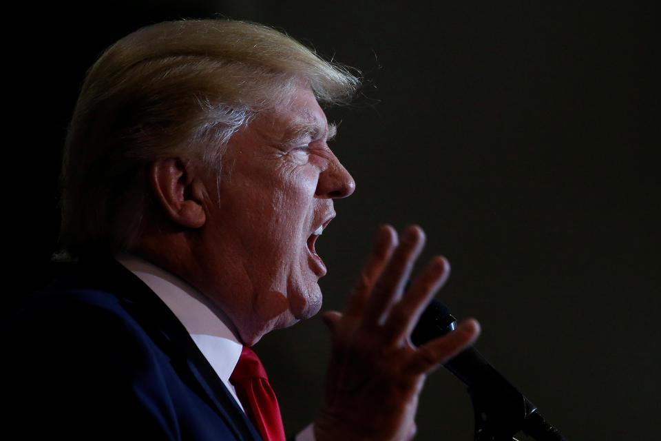 Trump attends a campaign rally in Tampa