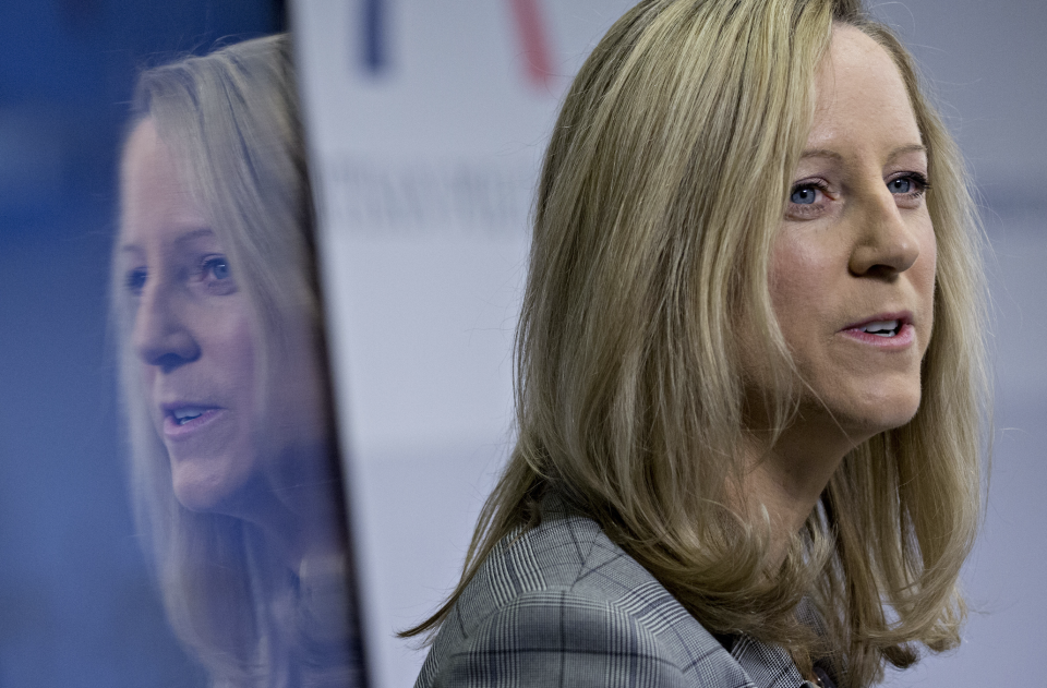 Kathy Kraninger, director of the Consumer Financial Protection Bureau (CFPB), speaks during an event at the Bipartisan Policy Center in Washington, D.C., U.S., on Wednesday, April 17, 2019. (Photo: Andrew Harrer/Bloomberg via Getty Images) 