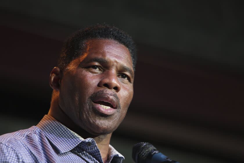 FILE - Herschel Walker, GOP candidate for the US Senate for Georgia, speaks at a primary watch party May 23, 2022, at the Foundry restaurant in Athens, Ga. Senate candidate Herschel Walker said Saturday, June 18, that he "never denied" the existence of children he had not previously disclosed publicly, telling conservative Christians that "they knew the truth." (AP Photo/Akili-Casundria Ramsess, File)