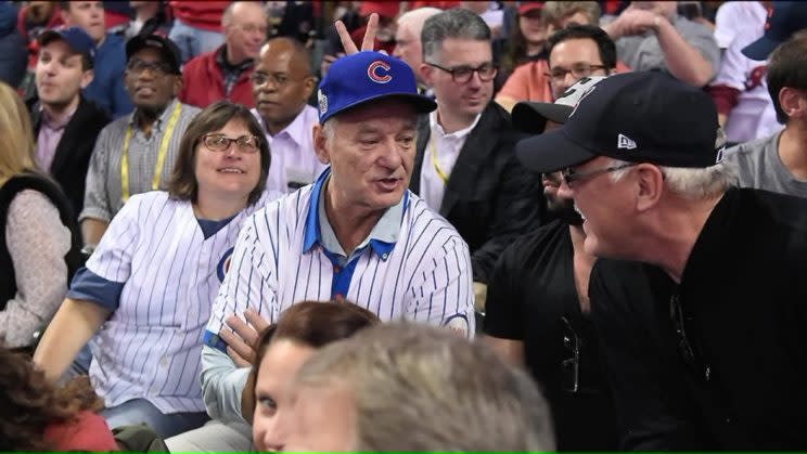 Murray... went to the baseball and made a new friend - Credit: WGN