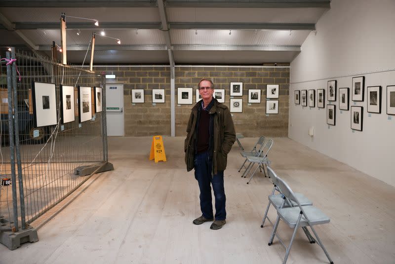 Antony Penrose, son of American photographer and surrealist Lee Miller, poses inside the exhibition of his mothers work, which he curates, at Farleys House & Gallery