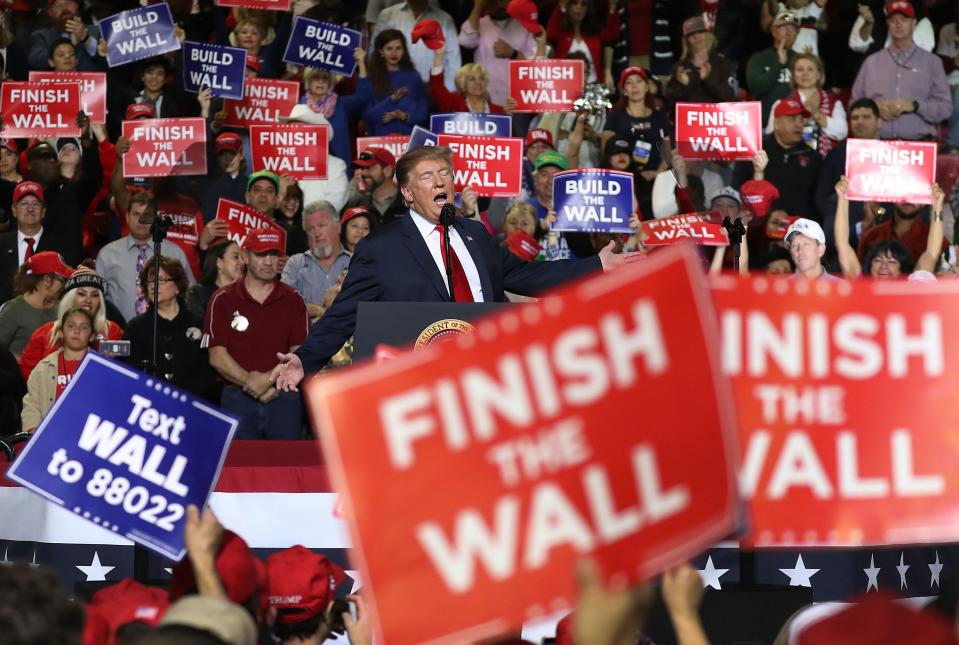 U.S. President Donald Trump speaks during a rally at the  El Paso County Coliseum on February 11, 2019 in El Paso, Texas.