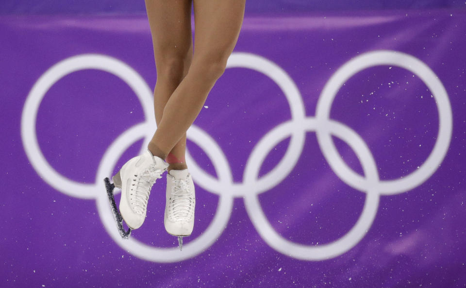 <p>Nicole Schott of Germany performs during the women’s short program figure skating in the Gangneung Ice Arena at the 2018 Winter Olympics in Gangneung, South Korea, Wednesday, Feb. 21, 2018. (AP Photo/David J. Phillip) </p>