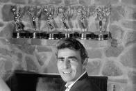 <p>The incredible writer and host of <em>The Twilight Zone</em>, Rod Serling, won 7 Emmy Awards<em>, </em>and was also inducted into the Television Academy Hall of Fame in 1985.</p>