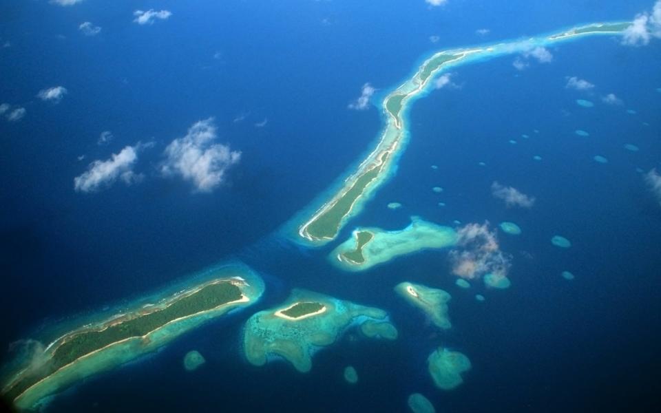 An aerial shot of the Marshall Islands - Rex