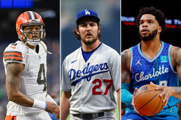 sports-accused - Credit: From left: Ken Murray/Icon Sportswire/Getty Images; Daniel Shirey/MLB Photos; Todd Kirkland/Getty Images