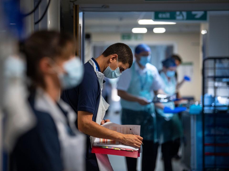 NHS workers await patients at the height of the pandemic. (PA)