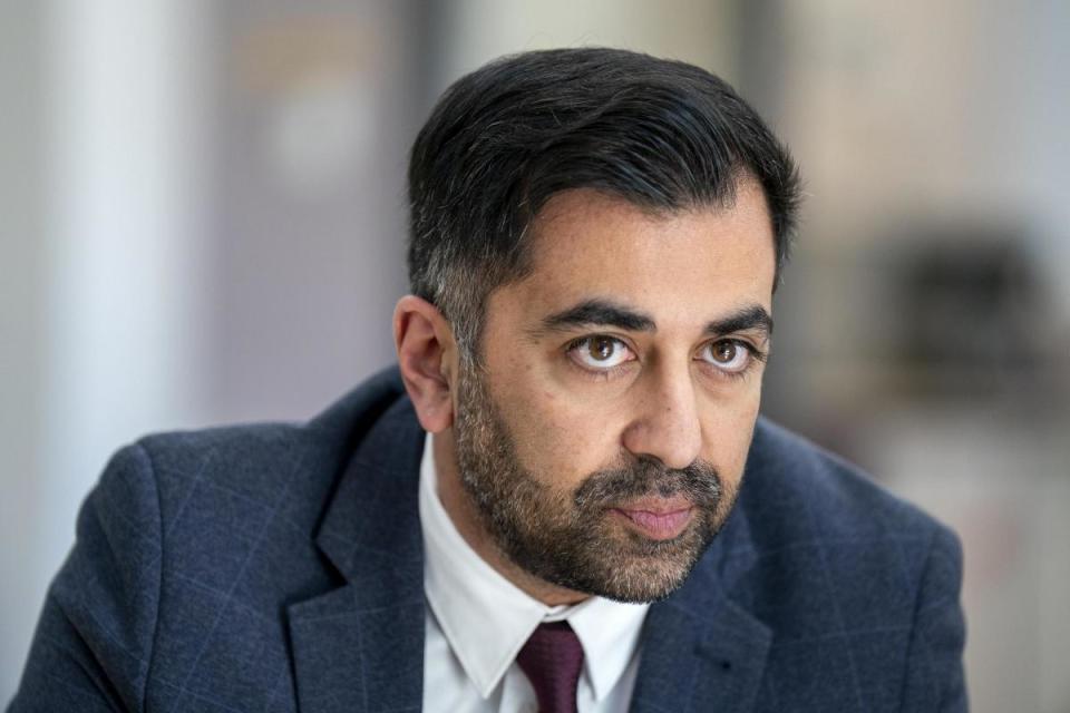 Humza Yousaf offered his heartfelt thanks to Michael Russell, who is stepping down as SNP president <i>(Image: PA)</i>