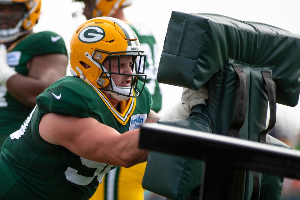 Green Bay Packers defensive tackle Jack Heflin (90) participates in training camp at Ray Nitschke Field, Thursday, Aug. 5, 2021, in Green Bay, Wis. Samantha Madar/USA TODAY NETWORK-Wisconsin<br>Samantha Madar/USA TODAY NETWORK-Wisconsin via Imagn Content Services, LLC